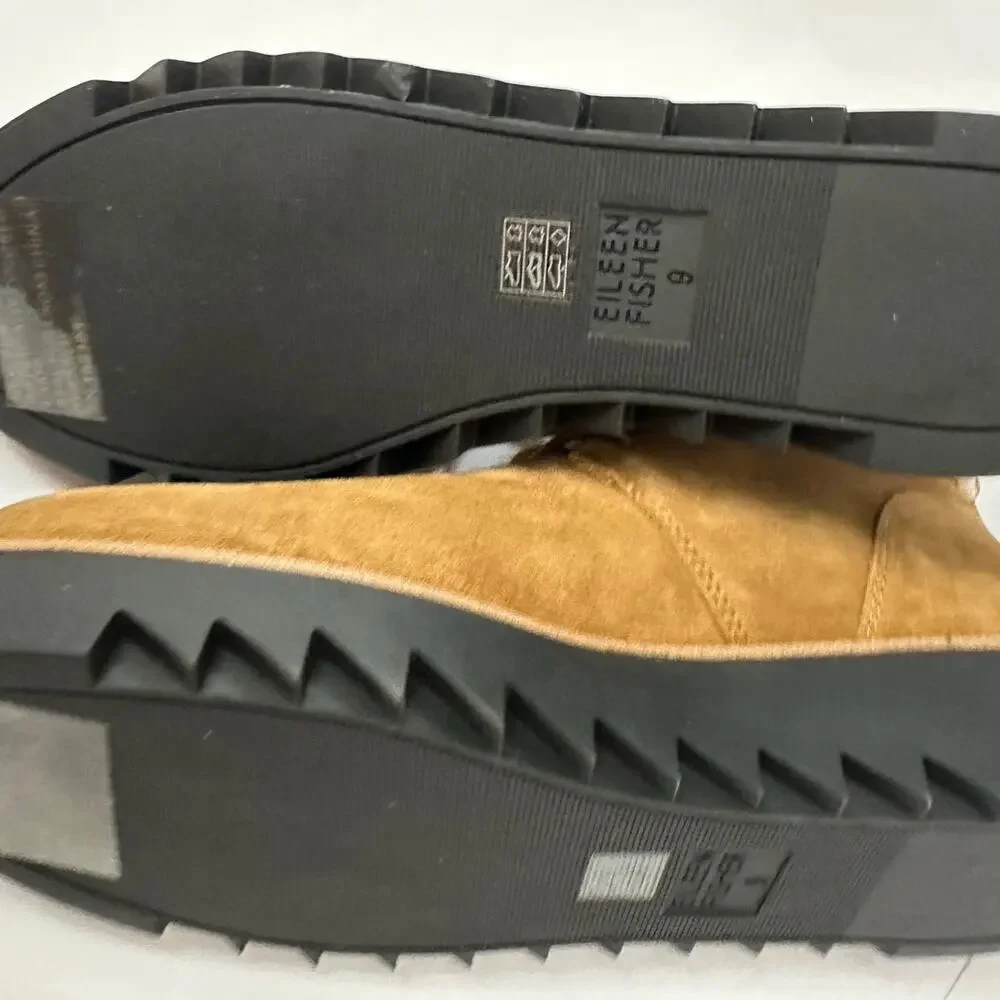 Eileen Fisher Wedge Bootie Kenille Sport Brown Suede New